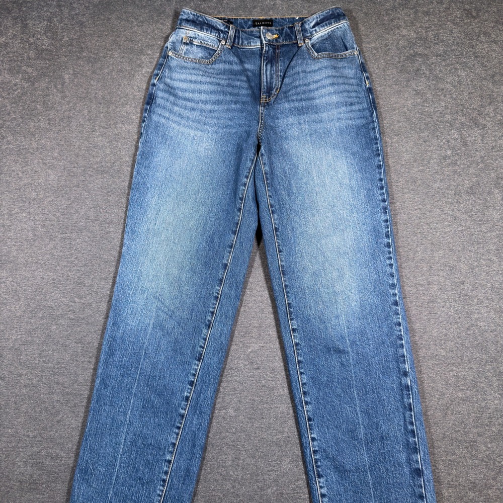 Talbots High Waist Relaxed Jean Women 4 Blue Palisade Wash Stretch Denim Boho